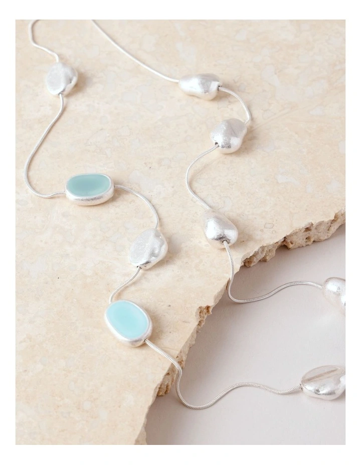 Stone Necklace in Silver/Turquoise image 3