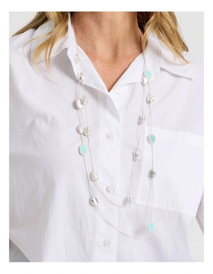 Stone Necklace in Silver/Turquoise image 4