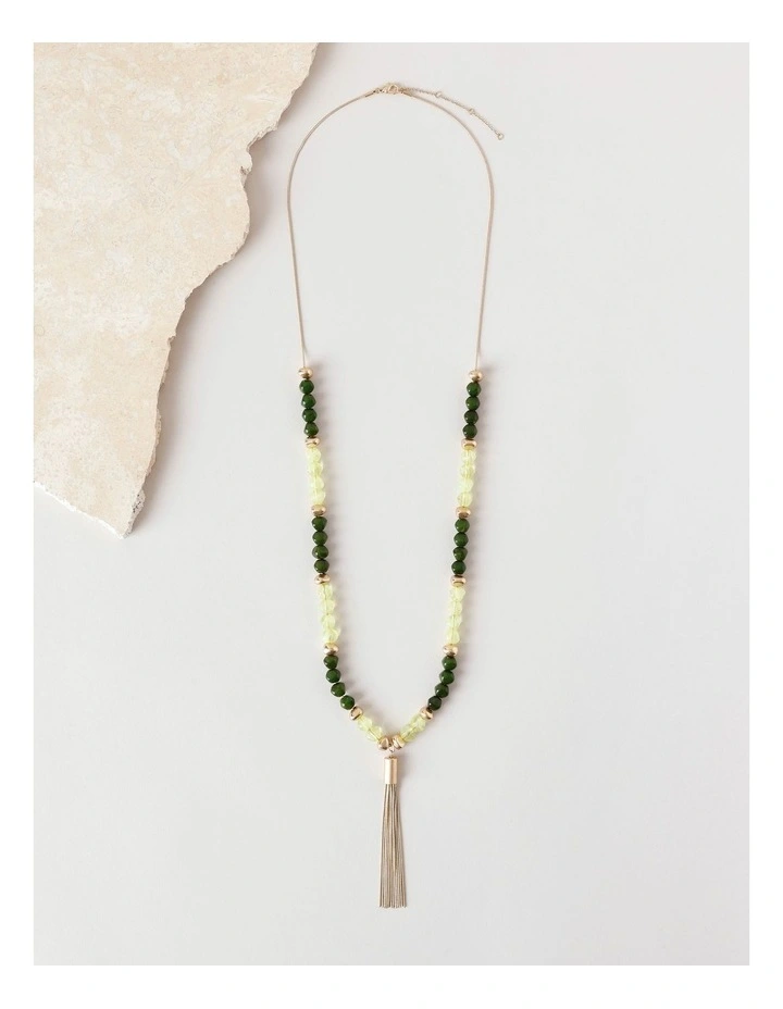 Bead Necklace in Green image 1