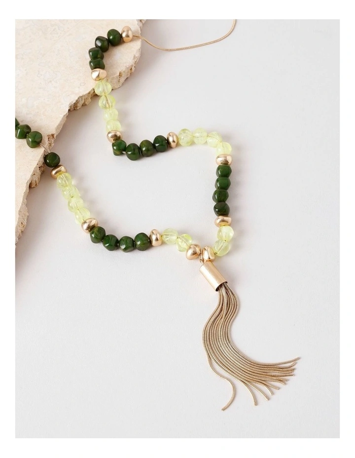Bead Necklace in Green image 2
