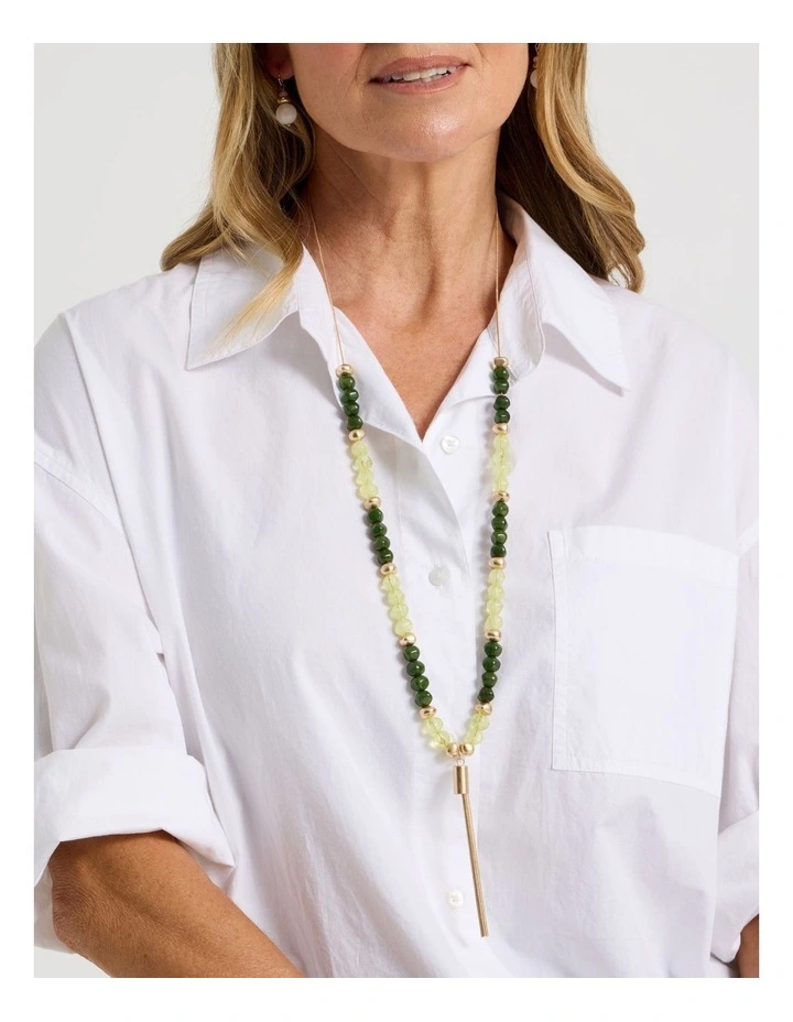 Bead Necklace in Green image 4