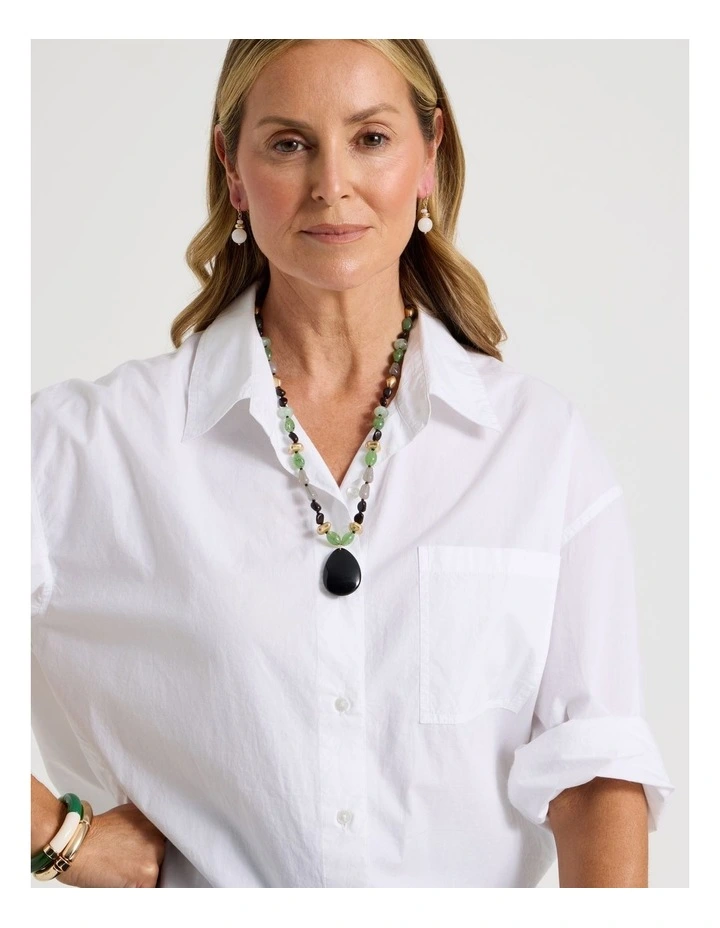 Multi Bead Pendant Necklace in Multi image 2