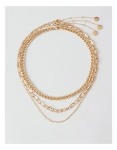 Chain 3PK Necklace in Gold