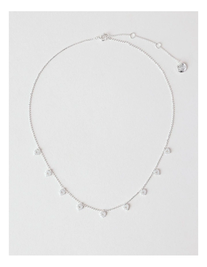 Crystal Flower Necklace in Silver image 1