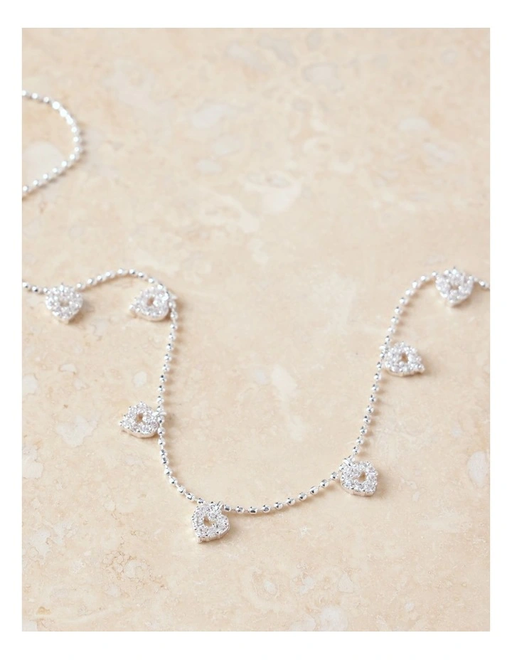 Crystal Flower Necklace in Silver image 2