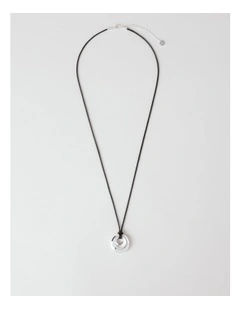 Cord Pendant Necklace in Silver