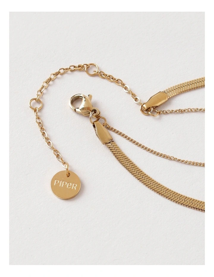 Diamante 2 Row Necklace in Gold image 3