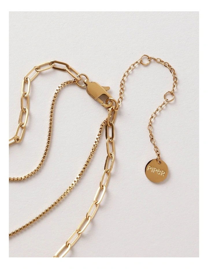 Two Row Chain Necklace in Gold image 2