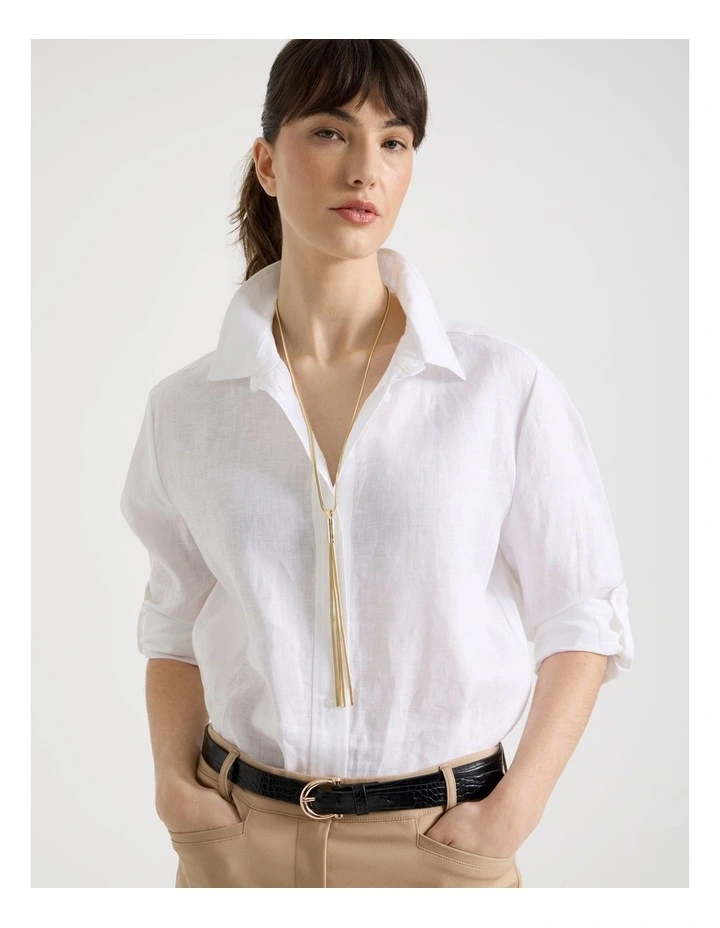Snake Chain Lariat in Gold image 2