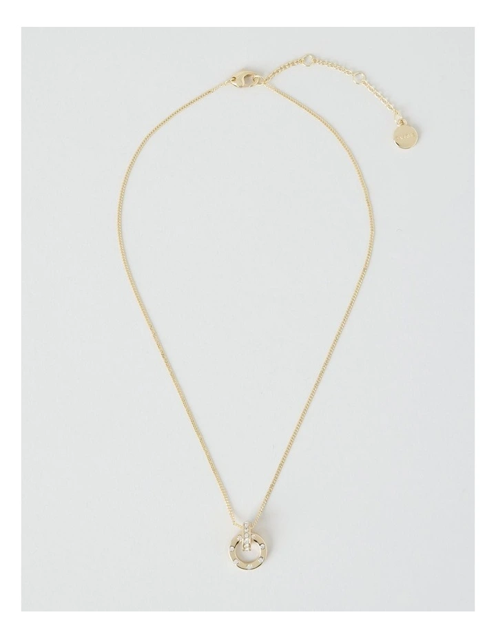 Gold Diamante Studded Circle Necklace image 2