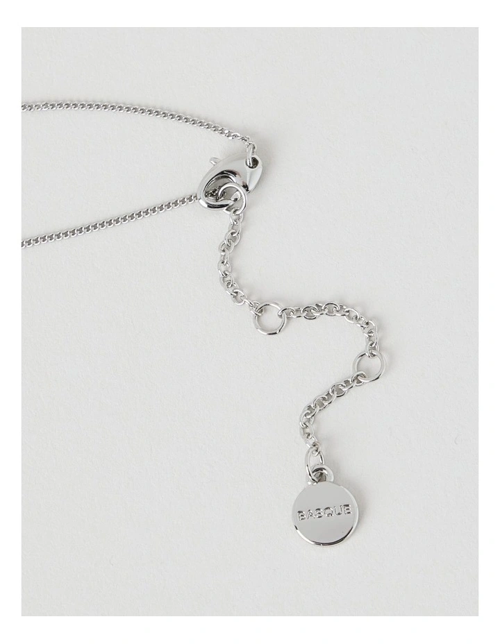 Silver Diamante Studded Circle Necklace image 3