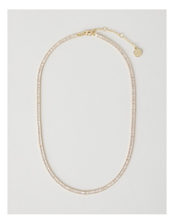 Rectangle Tennis Necklace in Gold image 1