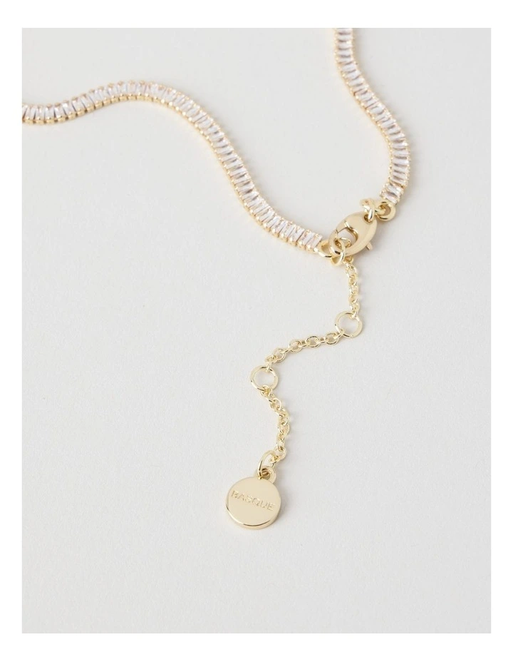Rectangle Tennis Necklace in Gold image 3