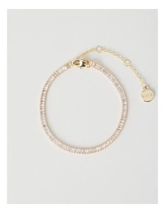 Rectangle Tennis Bracelet in Gold