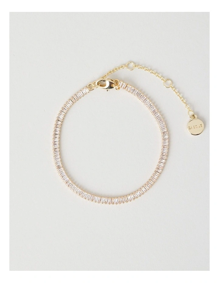 Rectangle Tennis Bracelet in Gold image 1