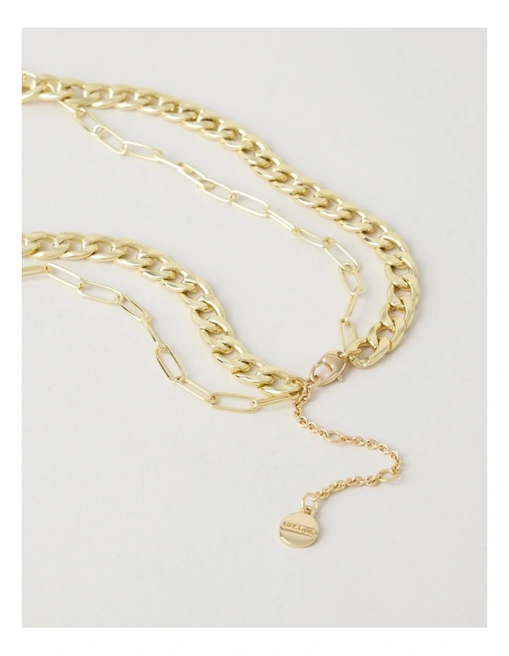 Layered Pendant with Jet Stone in Gold image 5