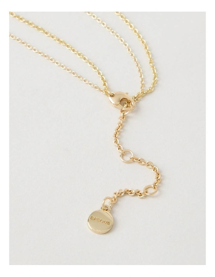 Enamel Disc Layered Necklace in Gold and Black image 5