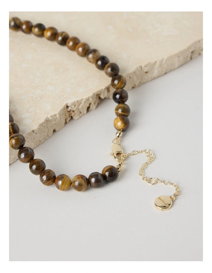 Stone Beaded Necklace with Tiger Eye image 3