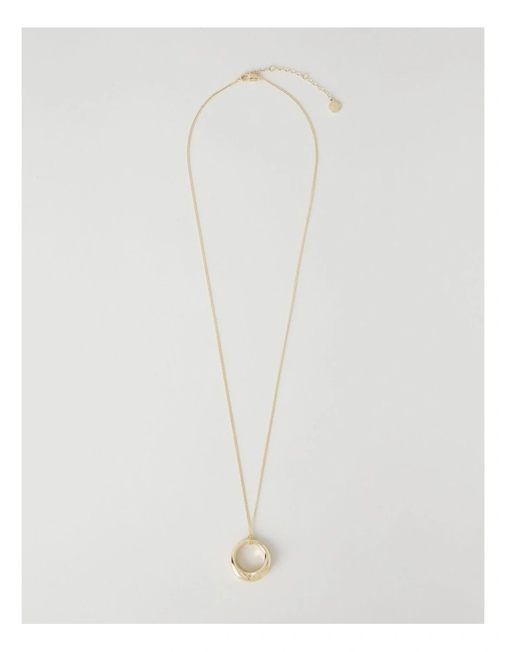 Gold Twist Pendant Necklace image 1