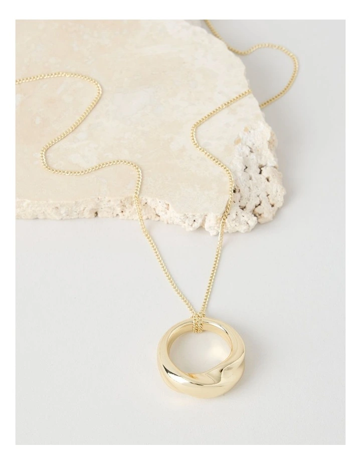 Gold Twist Pendant Necklace image 2