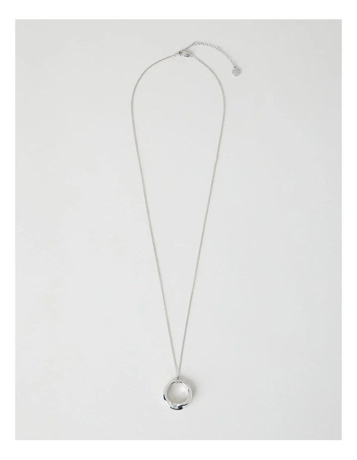 Silver Twist Pendant Necklace image 1