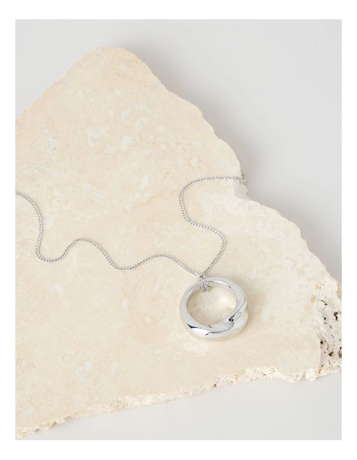 Silver Twist Pendant Necklace image 2
