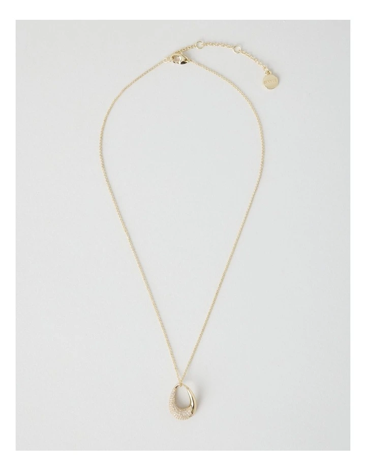 Gold Twisted Diamante Pendant Necklace image 2