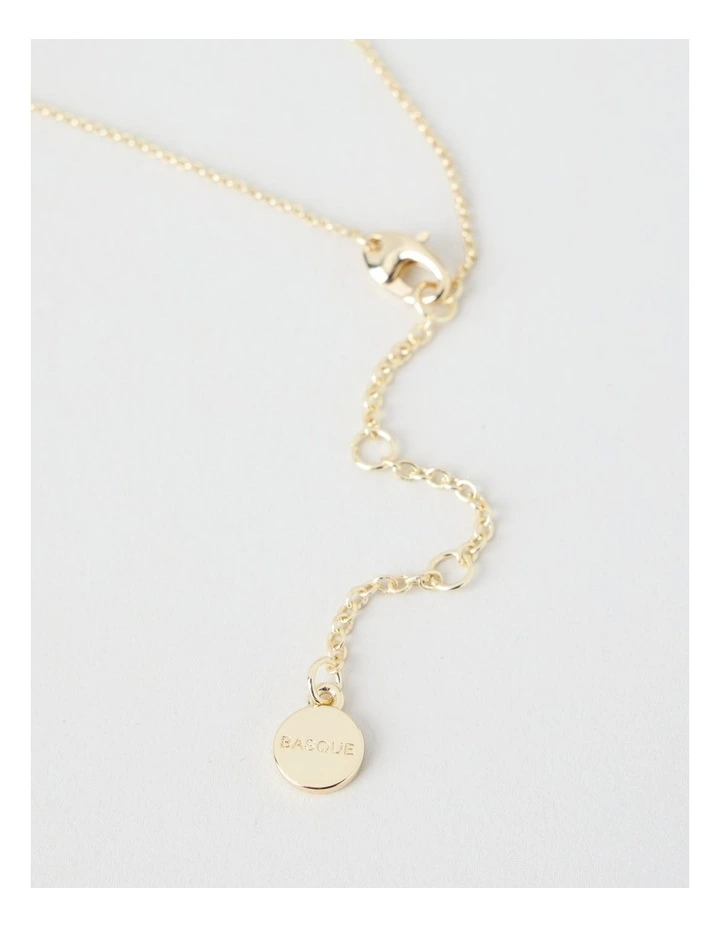 Gold Twisted Diamante Pendant Necklace image 3