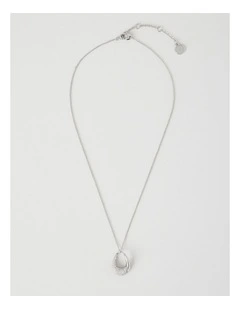 Silver Twisted Diamante Pendant Necklace