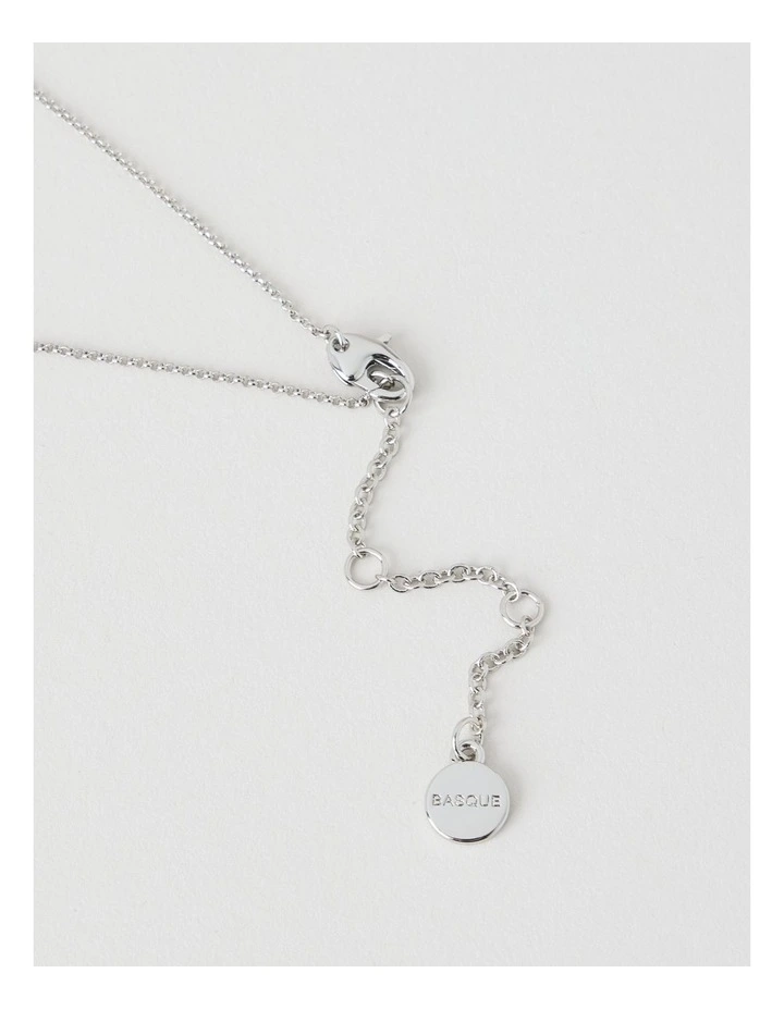 Silver Twisted Diamante Pendant Necklace image 3