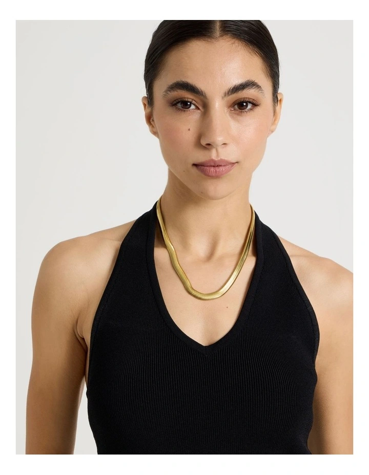 Waterproof Chunky Snake Chain Necklace in Gold image 2