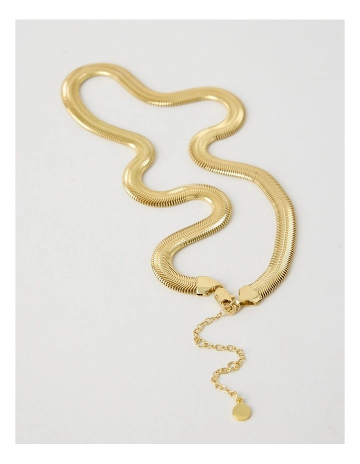 Waterproof Chunky Snake Chain Necklace in Gold image 3