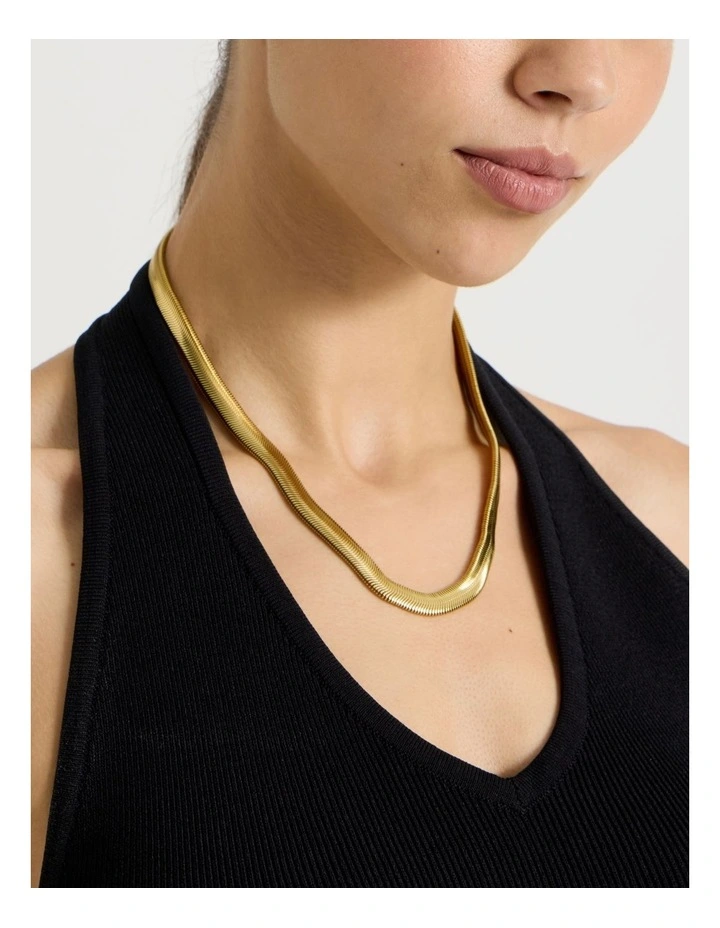 Waterproof Chunky Snake Chain Necklace in Gold image 4