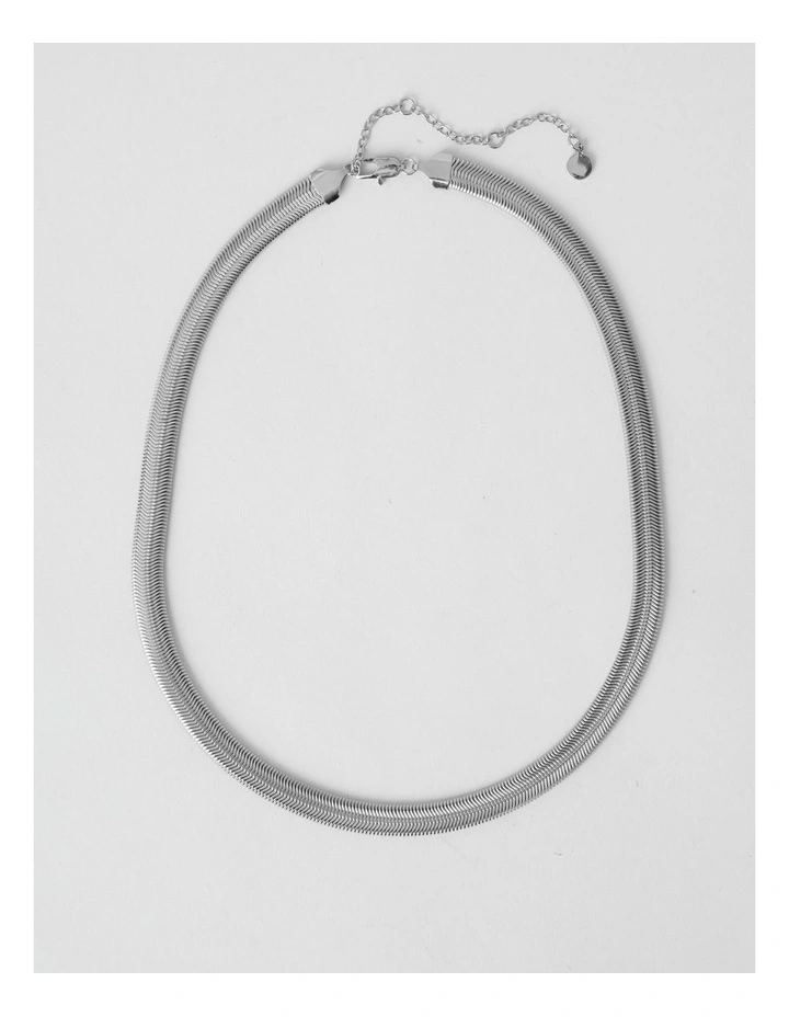 Waterproof Chunky Snake Chain Necklace in Silver image 1