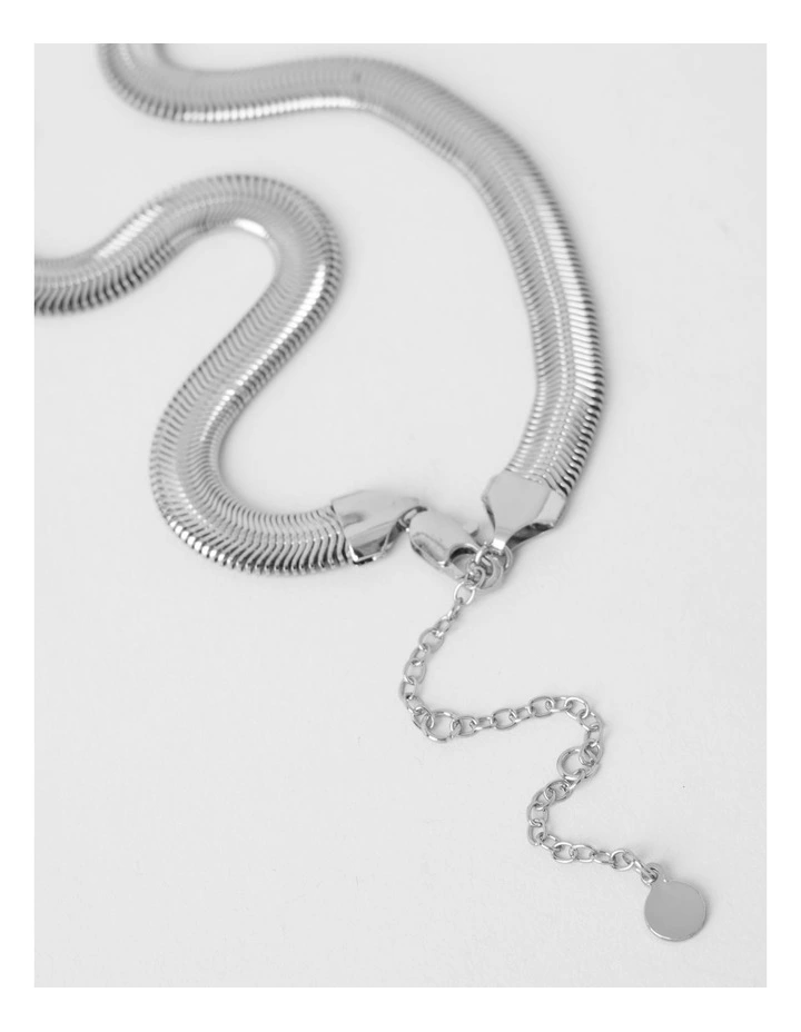 Waterproof Chunky Snake Chain Necklace in Silver image 5