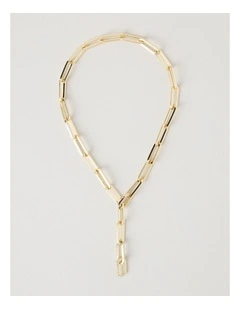 Chain Lariat Necklace in Gold