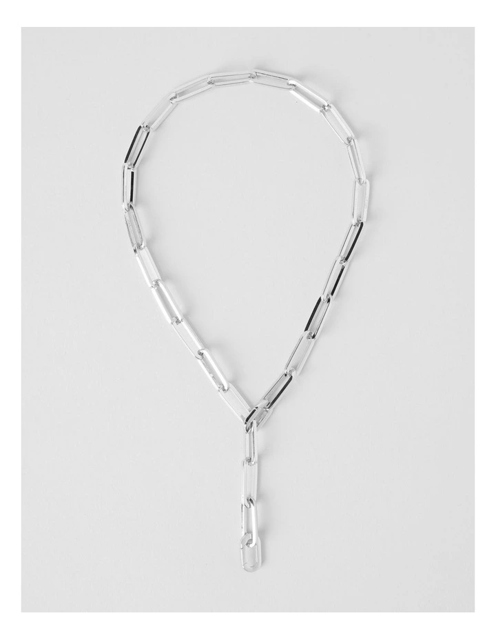 Chain Lariat Necklace in Silver image 1