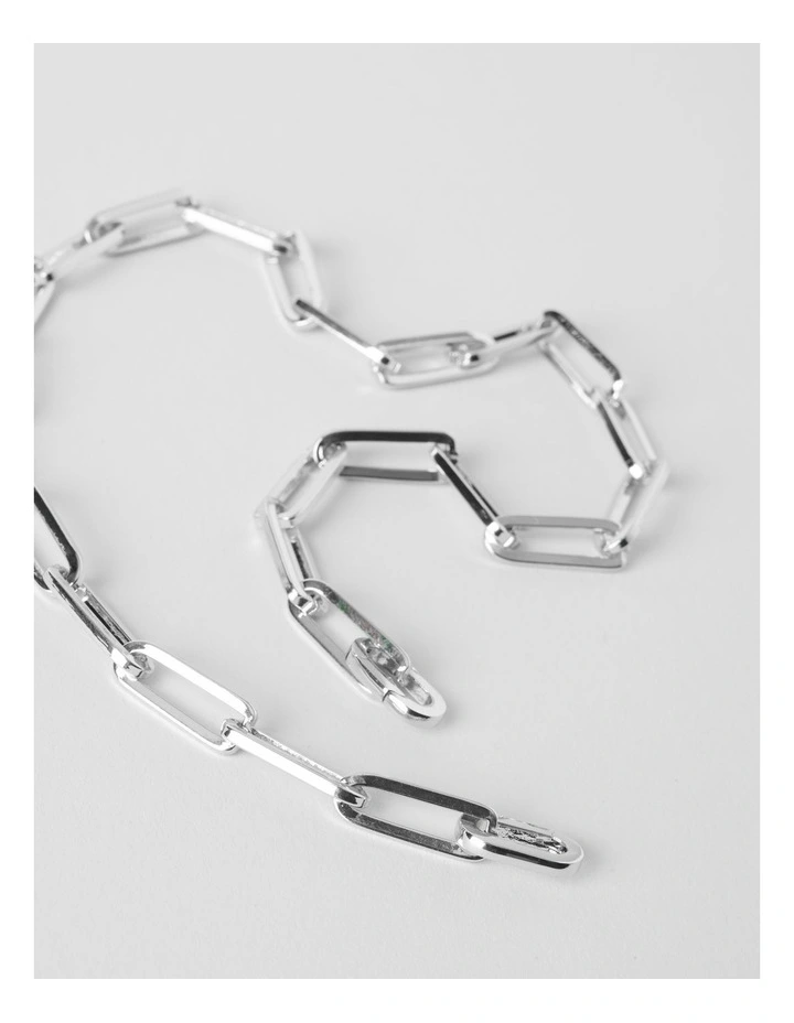 Chain Lariat Necklace in Silver image 2