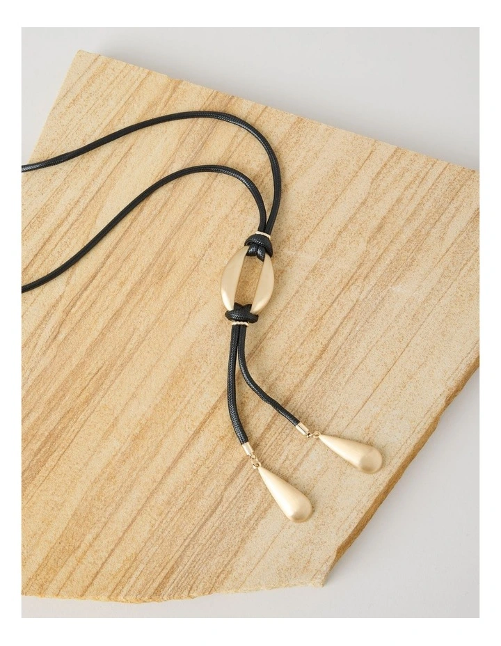 Black and Gold Cord Necklace image 3