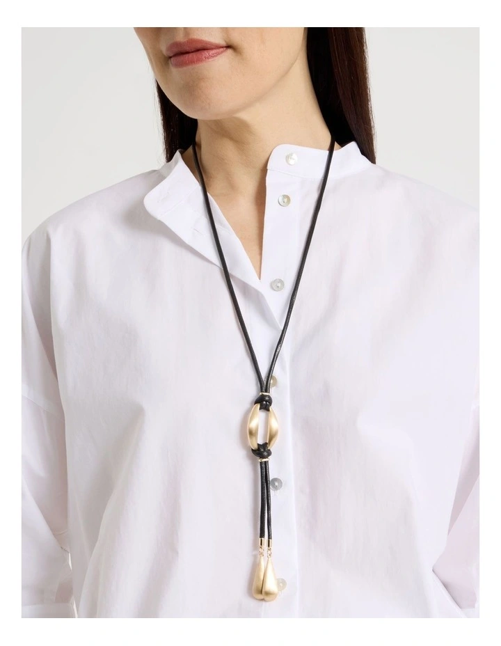 Black and Gold Cord Necklace image 4