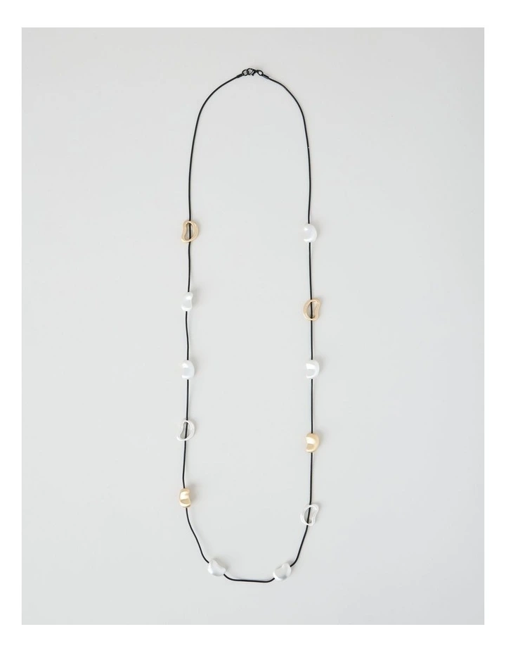 Two Tone Open Bead Necklace image 1