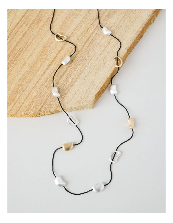 Two Tone Open Bead Necklace image 3