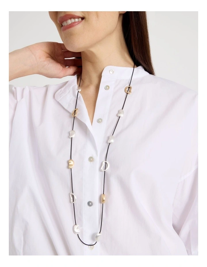 Two Tone Open Bead Necklace image 4