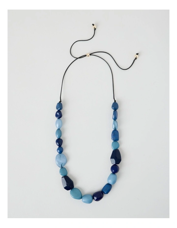 Multi Stone Necklace in Navy image 1