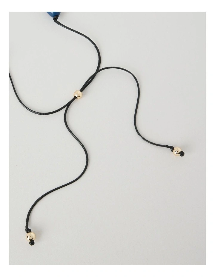 Multi Stone Necklace in Navy image 7
