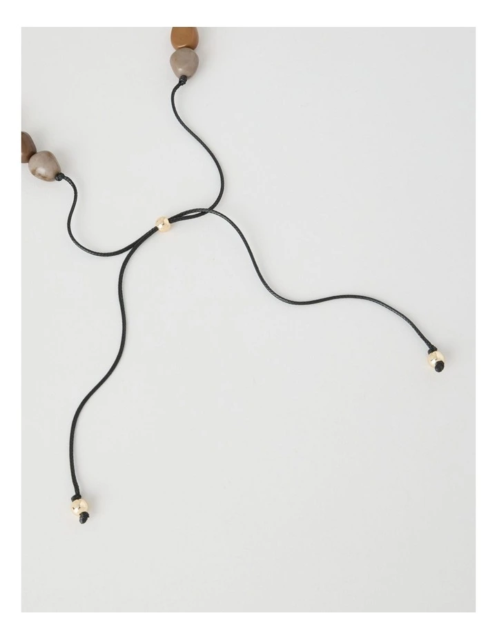 Multi Stone Necklace in Beige image 6