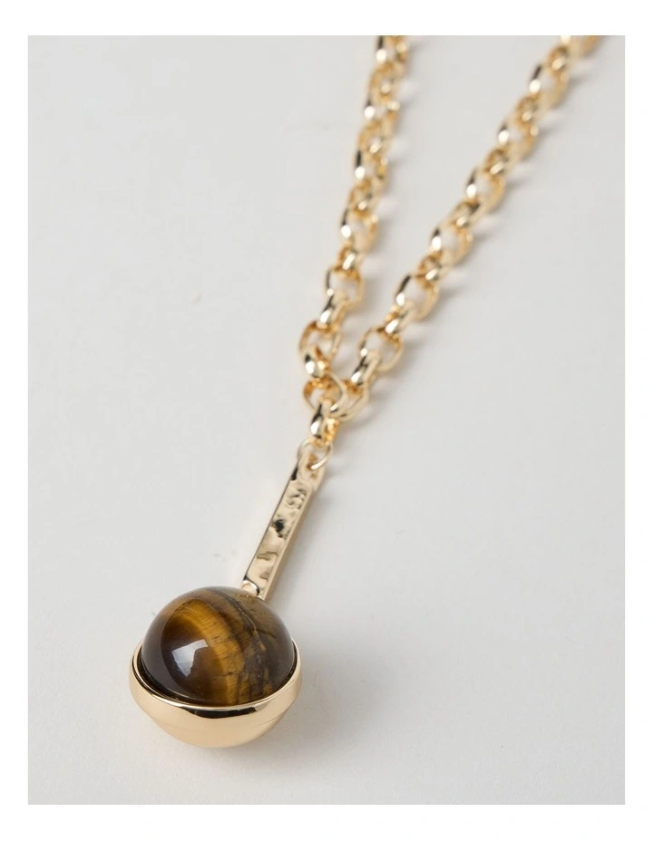 Ball Pendant Necklace in Brown image 2
