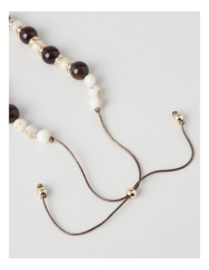 Beaded Short Necklace in Natural image 5