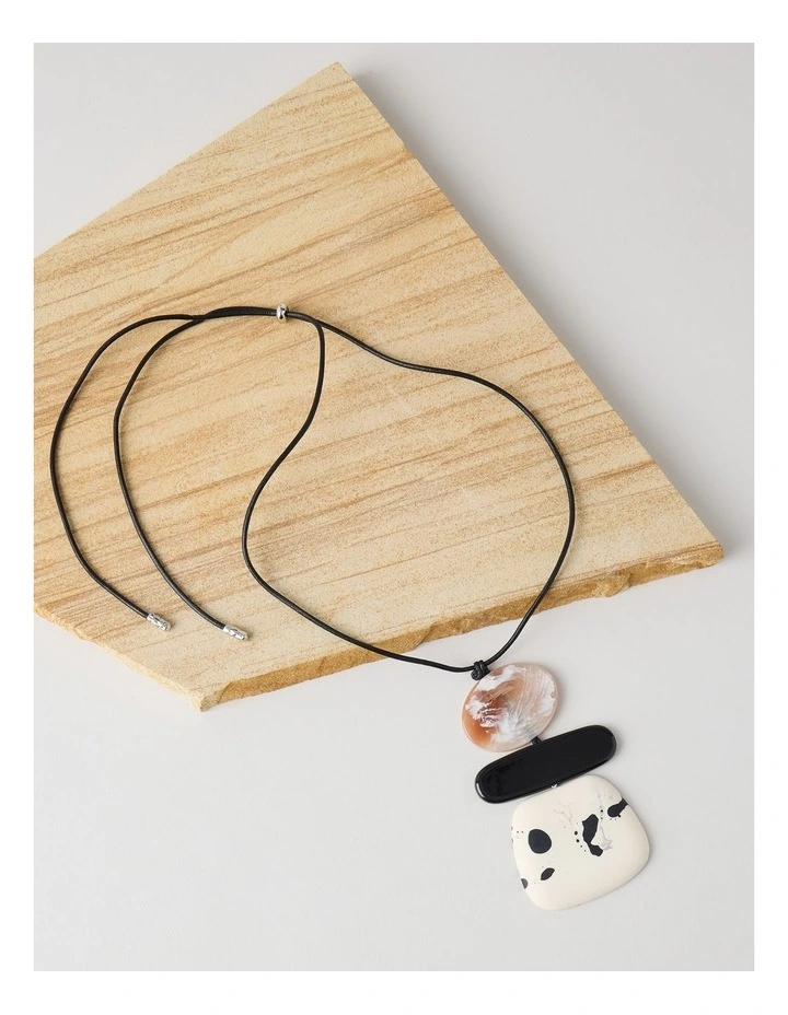 Abstract Pendant Necklace in Multi image 3