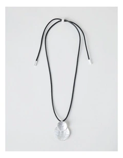 Beaten Circles Pendant Necklace in Silver